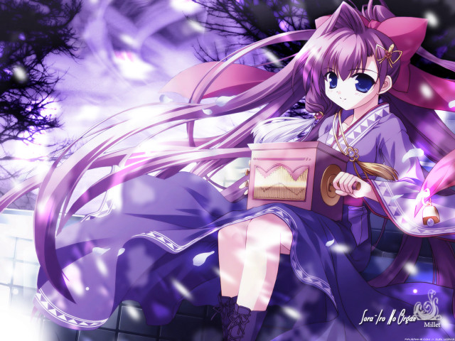 Purple dress girl bench pink free wallpaper - medium preview image