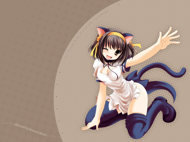 Dancing woman cat ears anime free wallpaper - medium preview image