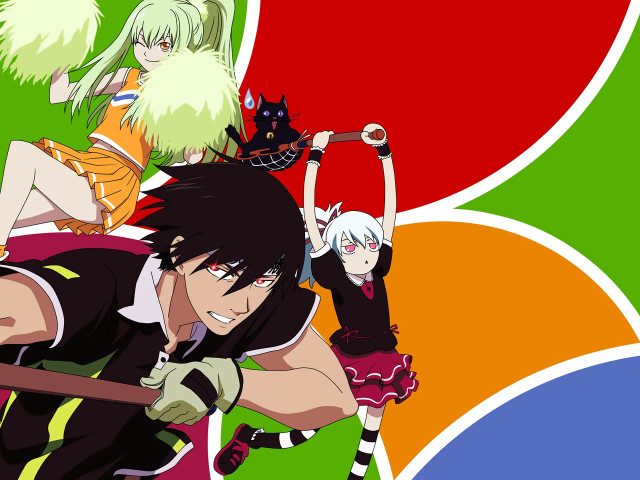 Anime group colorful background pink free wallpaper - medium preview image