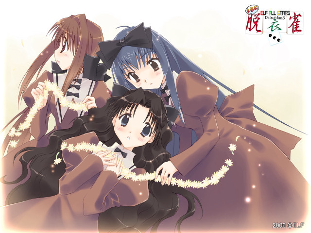 Three anime girls long hair free wallpaper - medium preview image