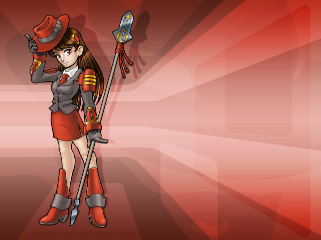 Woman uniform broom cane red free wallpaper - medium preview image