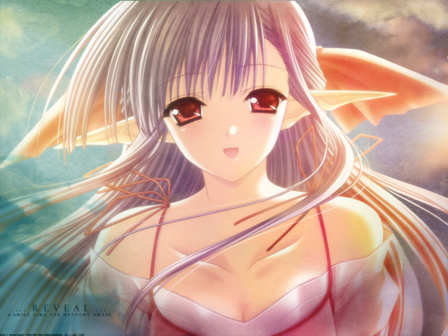 Long haired elf girl sky free wallpaper for desktop - medium preview image