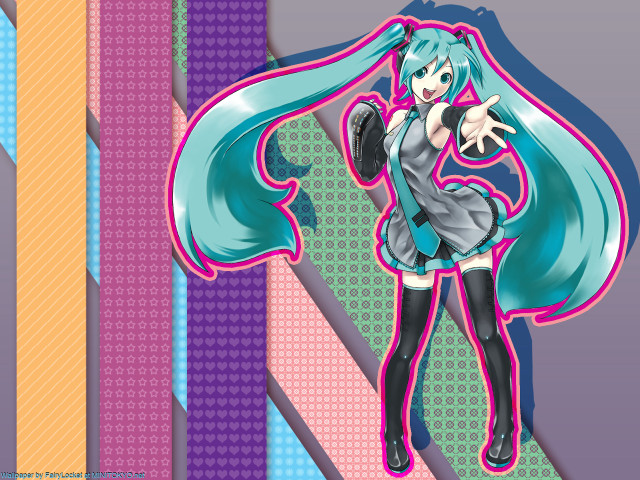 Blue haired girl anime hatsune free wallpaper - medium preview image