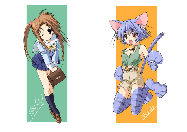 Anime 2girls furry cat ears free wallpaper - medium preview image