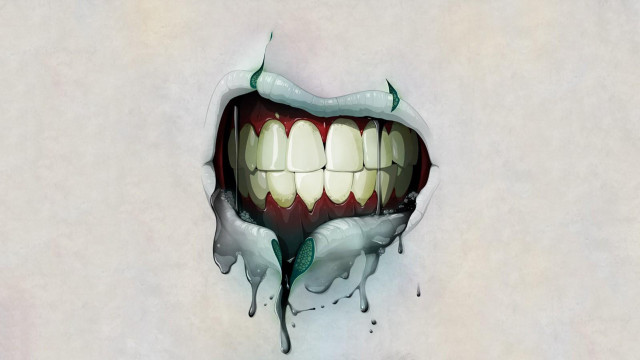 Tooth green toothbrush dripping paint free wallpaper - medium preview image