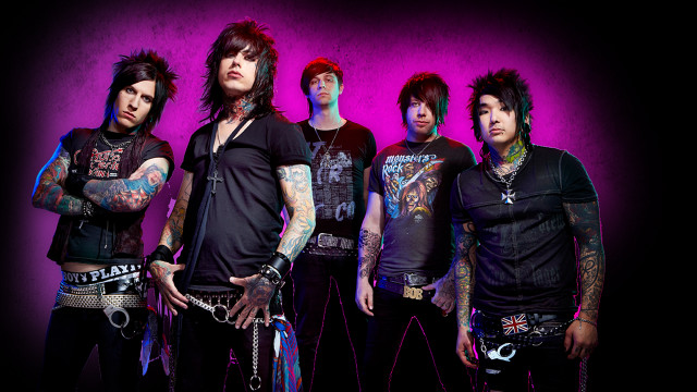 Tattooed men piercings purple black free wallpaper for desktop - medium preview image