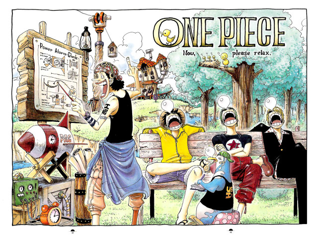 Park group people bench manga free wallpaper - medium preview image