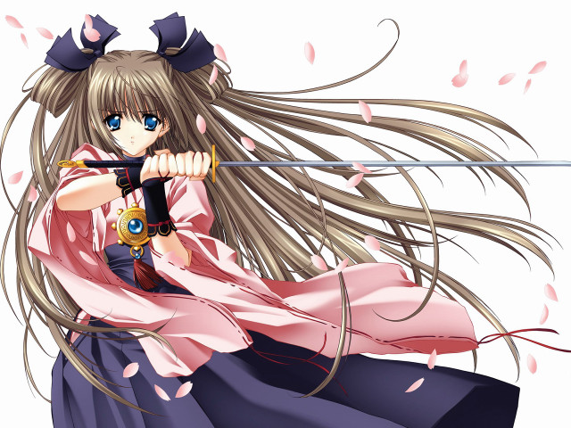 Woman sword pink dress anime free wallpaper - medium preview image