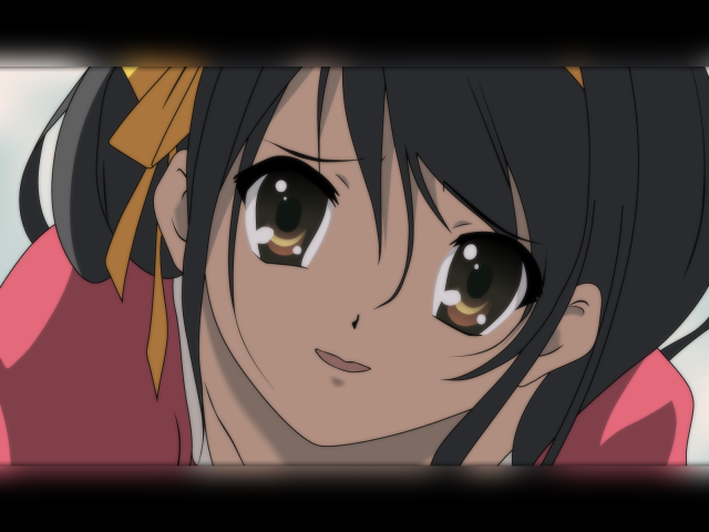 Girl serious browneyes pinkshirt anime free wallpaper - medium preview image