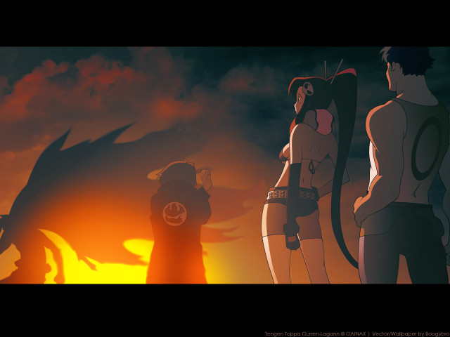 Sunset couple dragon fire burn free wallpaper - medium preview image