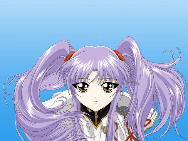 Purple hair anime character bow free wallpaper - medium preview image