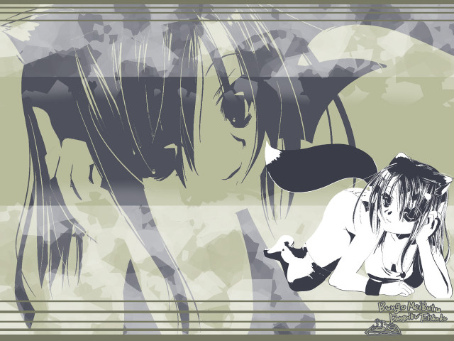 Girl cat ears silhouette long free wallpaper - medium preview image