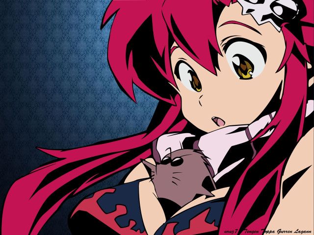 Red haired anime cat scarf free wallpaper - medium preview image