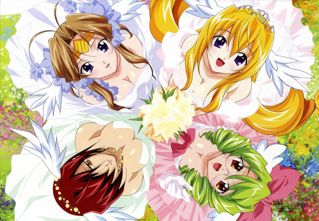 Anime girls flower wedding angel free wallpaper - medium preview image