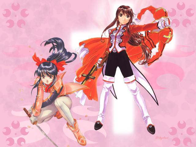 Two anime girls red coat free wallpaper - medium preview image