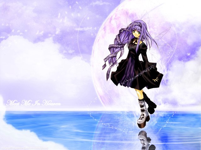 Girl black dress walking water free wallpaper - medium preview image