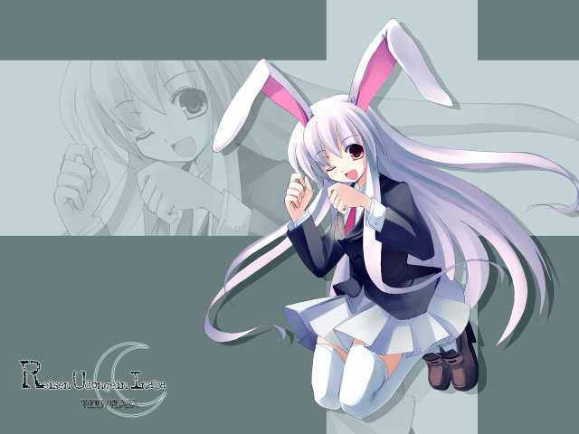 Anime rabbit girl portrait long free wallpaper - medium preview image