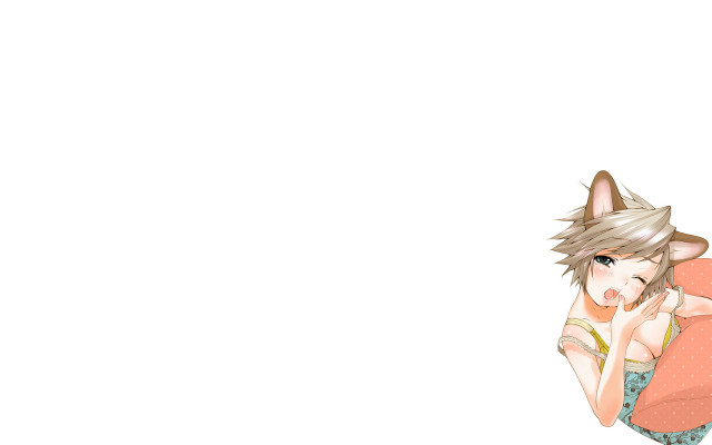 Woman cat shoulder pillow blush free wallpaper - medium preview image