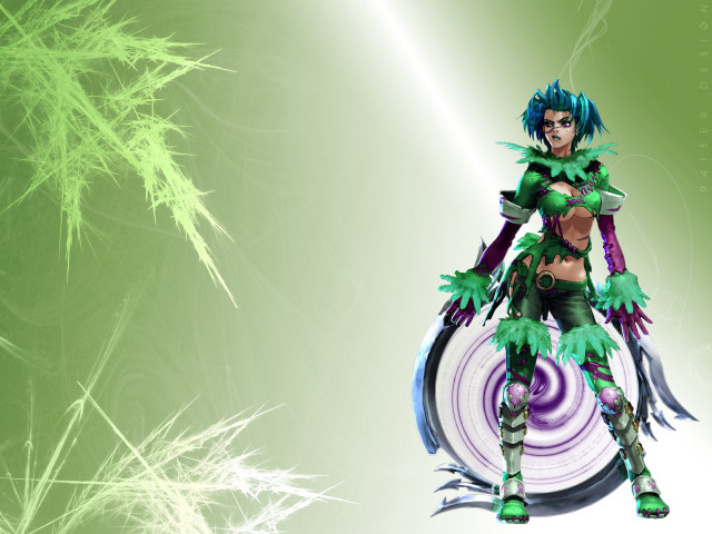 Lyco armor green purple electricity free wallpaper - medium preview image