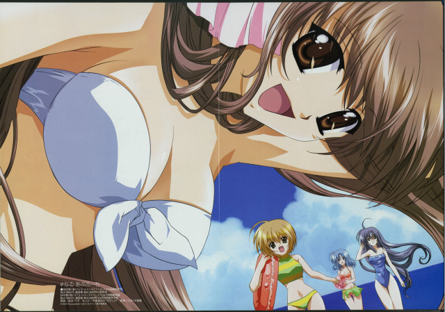 Cartoon two women girls beach free wallpaper - medium preview image