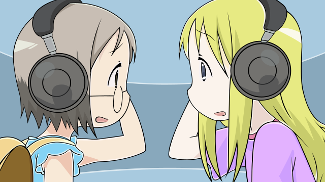 Mirror girls headphones blonde bangs free wallpaper - medium preview image