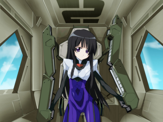 Futuristic anime girl mecha cockpit free wallpaper - medium preview image