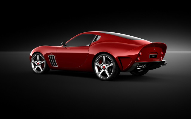 Red sports car dark room #30 free wallpaper - medium preview image