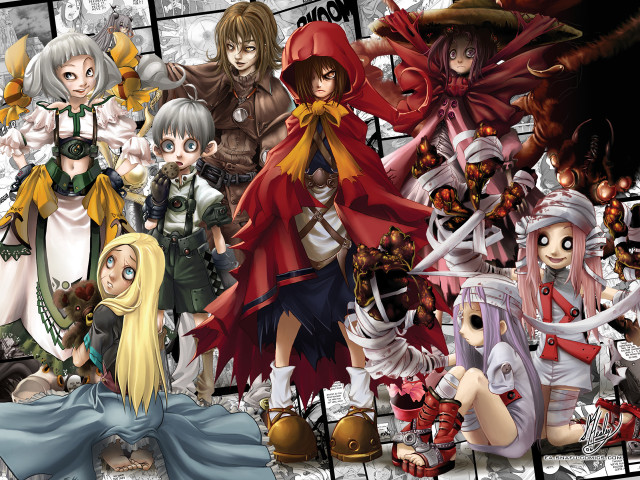 Anime group wall puzzle characters free wallpaper - medium preview image