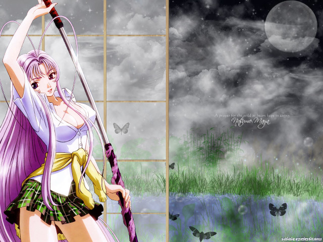 Long haired girl wand butterfly free wallpaper - medium preview image
