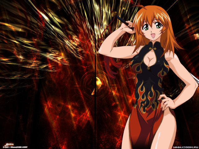 Woman black red gun fireworks free wallpaper - medium preview image