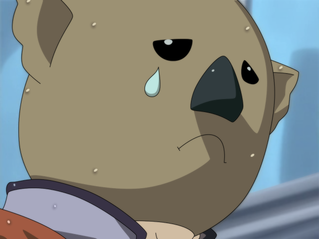 Sad bear building portrait blue free wallpaper - medium preview image