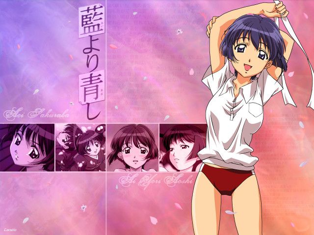 Girl blue hair pink background free wallpaper - medium preview image