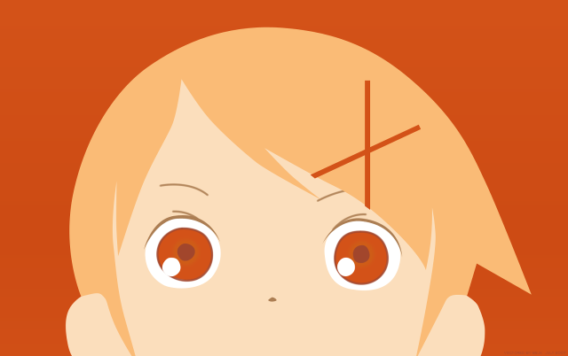 Cartoon girl cross forehead sad free wallpaper - medium preview image