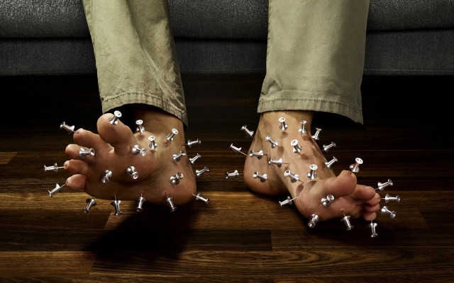 Hands covered pins nails feet free wallpaper - medium preview image