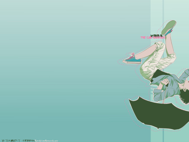 Woman upside down umbrella blue free wallpaper - medium preview image