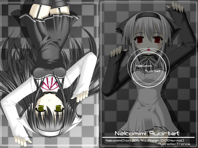 Girl blackwhite checkered redeye alice free wallpaper - medium preview image