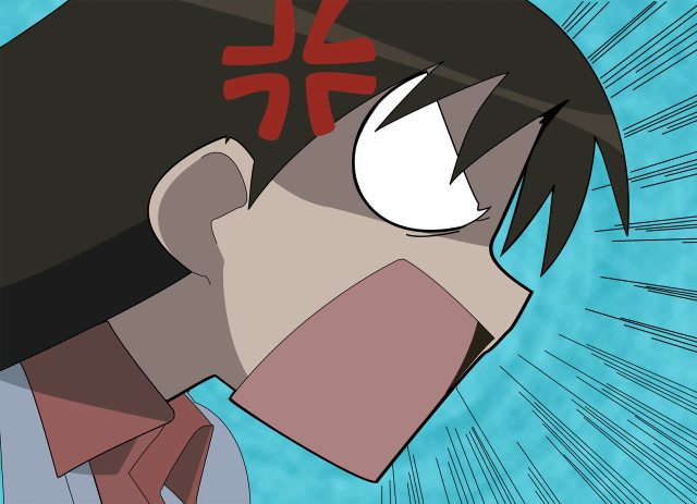 Cartoon man redcross bluebackground angry free wallpaper - medium preview image