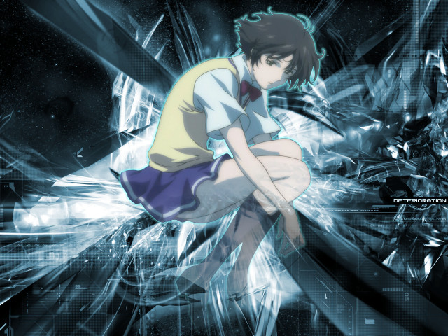 Holographic girl city night moon free wallpaper - medium preview image