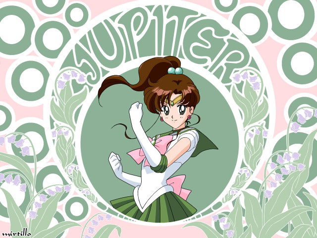 Cartoon character green pink flower free wallpaper - medium preview image