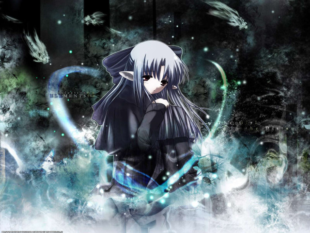 Anime gothic silverhair birds night free wallpaper - medium preview image