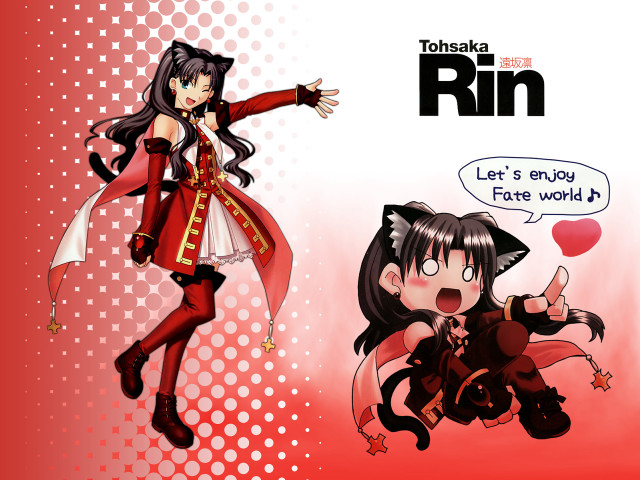 Cartoon girls cat ears tails free wallpaper - medium preview image