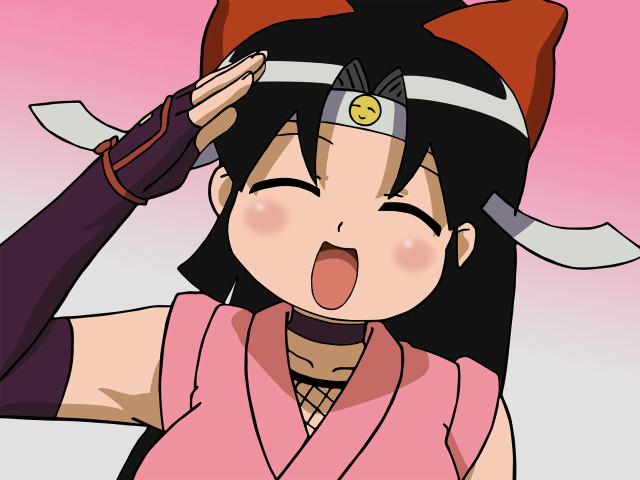 Woman hat pinkshirt scissors anime free wallpaper - medium preview image