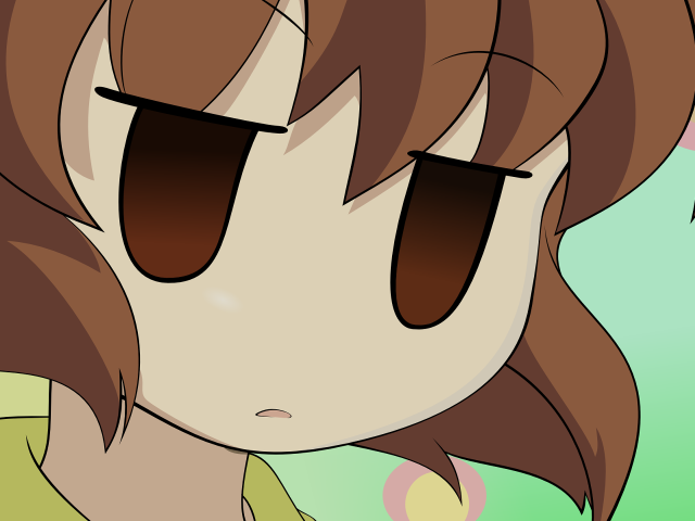 Girl brownhair bigeyes sad look free wallpaper - medium preview image