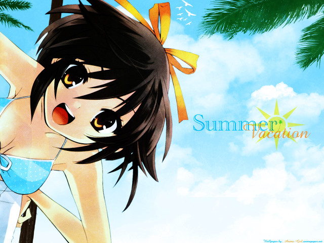 Girl bikini palm tree summer free wallpaper - medium preview image