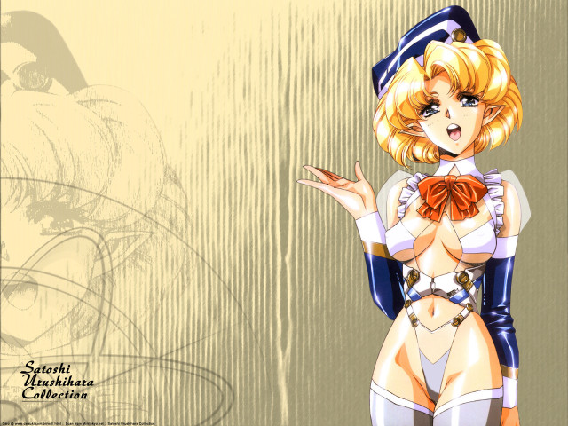 Cartoon elf blonde fish hat free wallpaper - medium preview image