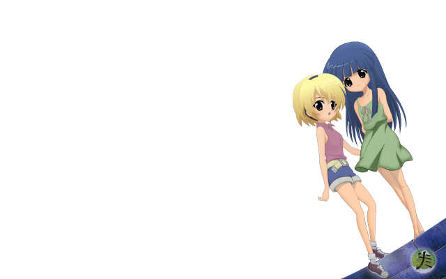 Anime girls ramp holding hands free wallpaper - medium preview image