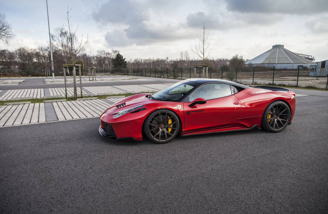 Red sports car parking lot #59 free wallpaper - medium preview image