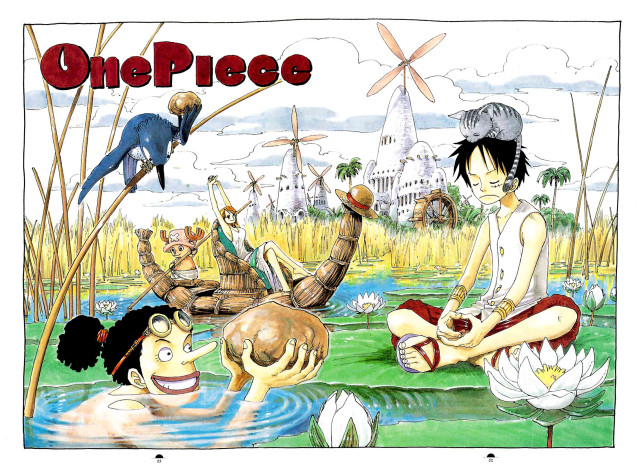 Girl pond boat windmill lily free wallpaper - medium preview image
