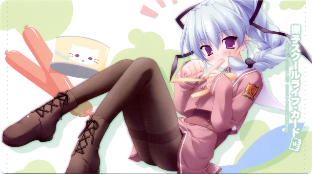 Bluehair girl cat ears crossed free wallpaper - medium preview image
