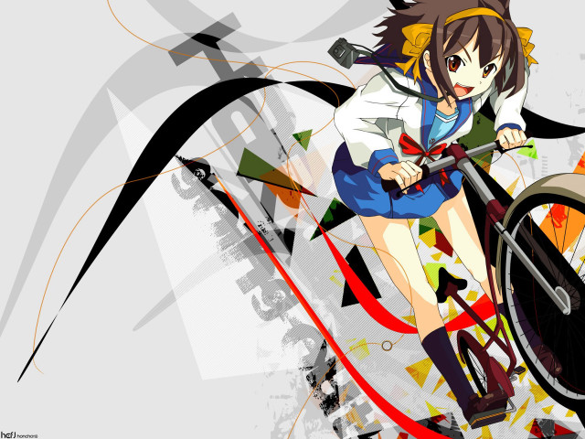 Girl bike colorful background arrow free wallpaper - medium preview image